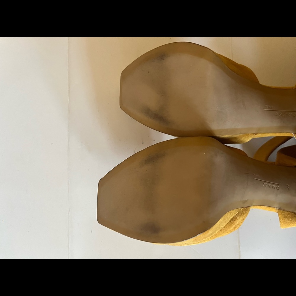 Zara mustard platform heel